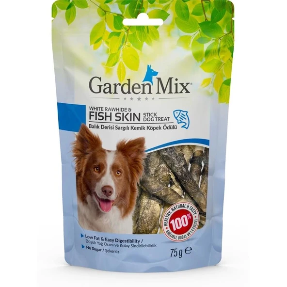 Gardenmix Balık Derisi Sargılı Kemik 75 gr Köpek Ödül Maması ürün görseli 1