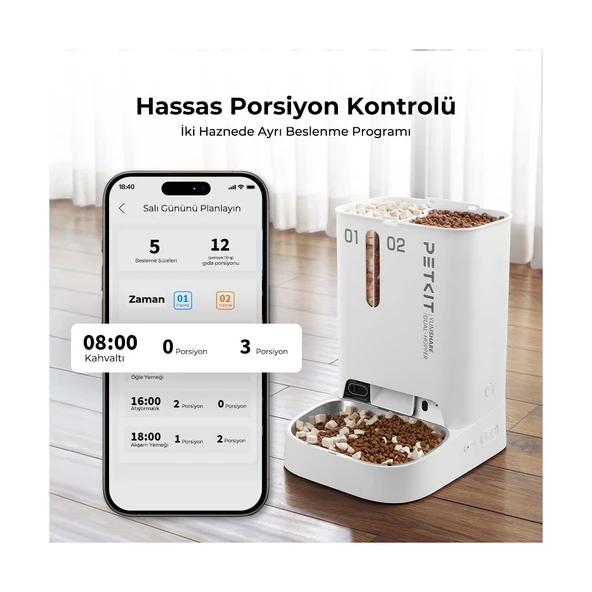 Petkit Yumshare Kameralı Çift Hazneli Akıllı Mama Kabı (Petkit Türkiye Garantili) - Resim 9