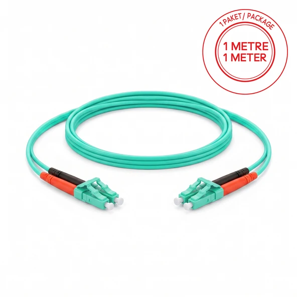Alfafonet LC/PC-LC/PC Multimode OM3 Dupleks 1 Metre Fiber Patch Cord ürün görseli 1