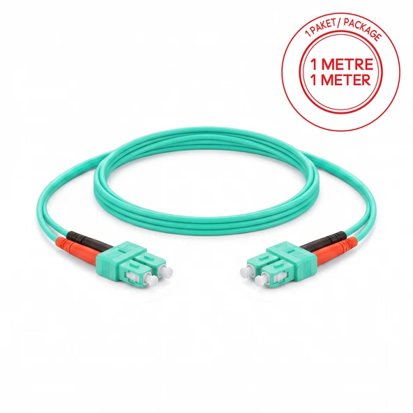 Alfafonet SC/PC-SC/PC Multimode OM3 Dupleks 1 Metre Fiber Patch Cord ürün görseli 1