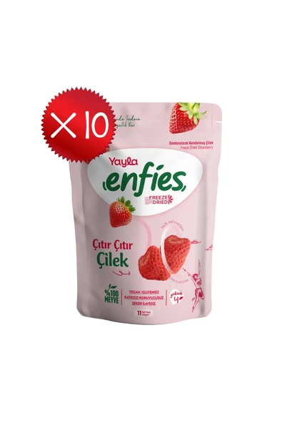 Yayla Enfies Freeze Dried Çilek 15 g x 10 Adet ürün görseli 1