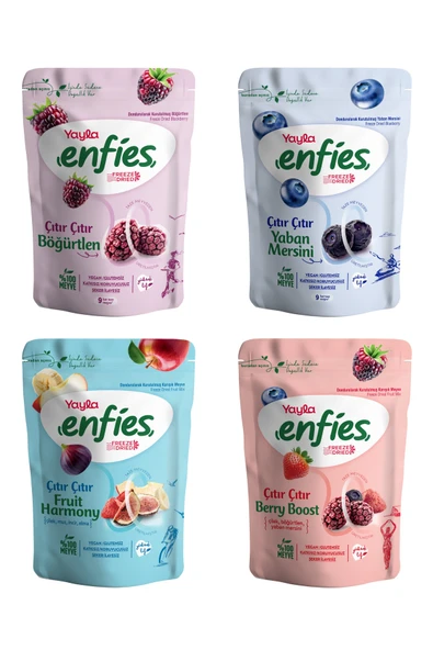 Yayla Enfies Freeze Dried 4’Lü(Böğürtlen /Yaban Mersini/Berry Boost/Fruit Harmony ürün görseli 1