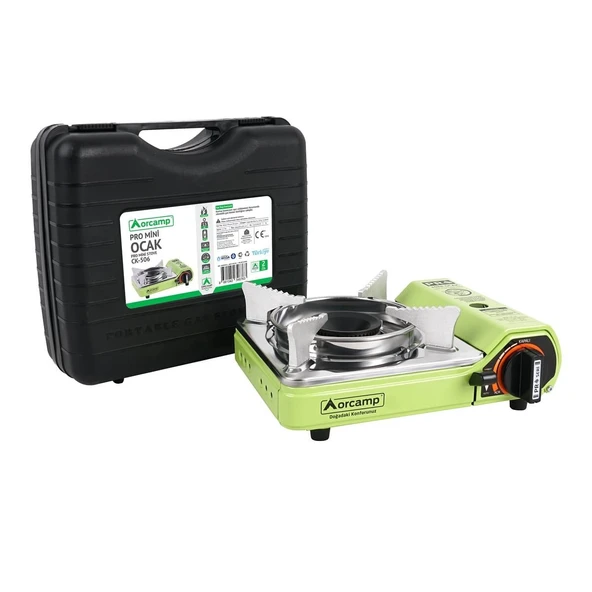 Orcamp Tekli Mini Portatif Ocak Gaz Stop Emniyetli-CK-506-Yeşil Renk ürün görseli 1