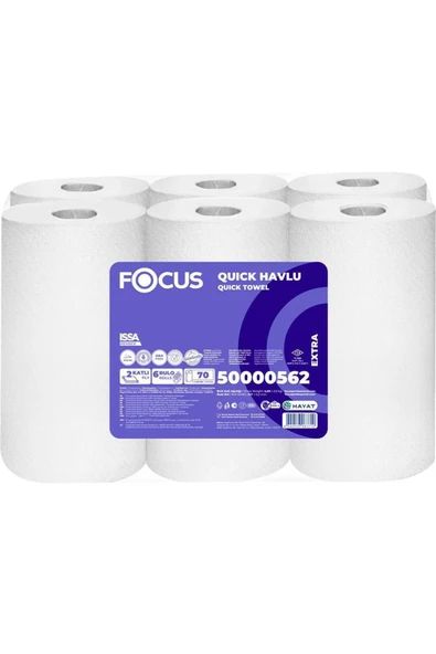 Focus Quıck Hareketli Kağıt Havlu Çift Katlı 21 cm x 70 m - 6 Adet (50000562) ürün görseli 1