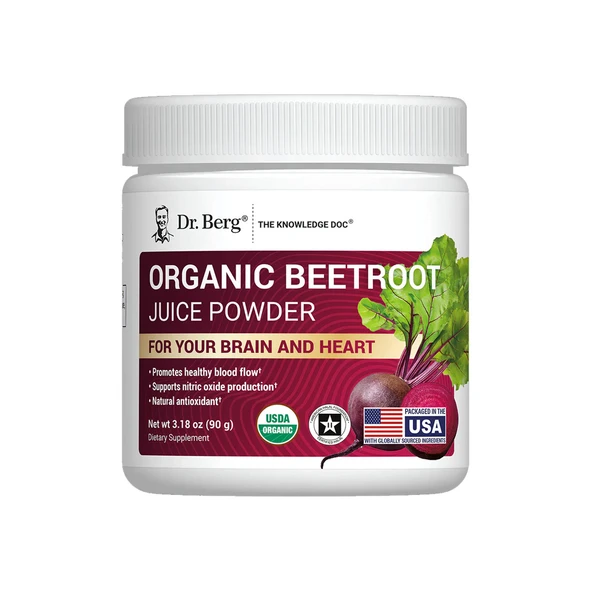 Dr.Berg Organic Beetroot Juice Powder 90gram ürün görseli 1