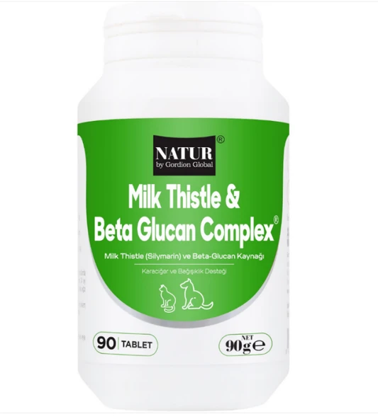 Natur Milk Thistle & Beta Glukan 90 Tablet Kedi Köpek Karaciğer Destekleyici Ve Bağışıklık Güçlendirici ürün görseli 1