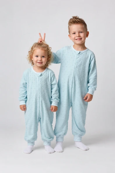 Mevsimlik Çocuk Uyku Tulumu 1.5 Tog 1-8 Yaş Unisex Uzun Kollu  %100 Pamuk 2710 ürün görseli 1