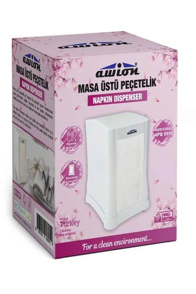 Üçtem Plastik Masaüstü Peçetelik Beyaz - Resim 2
