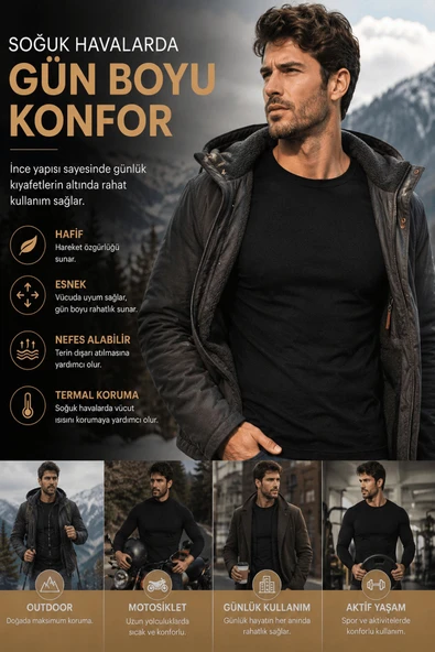 Elit Erkek Termal Fanila İçlik Uzun Kol Thermocool Atlet ürün görseli 1