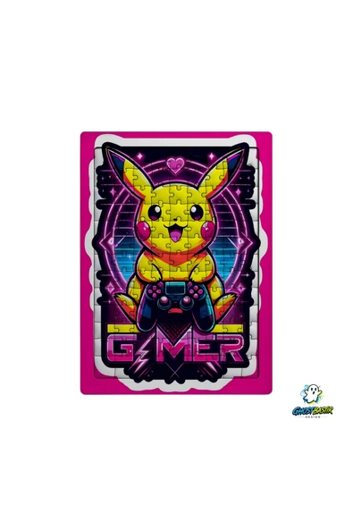 GHOSTBASTIR Design Pikachu 99 Parça Ayaklı Puzzle Dekoratif Çocuk Yapbozu 0177 ürün görseli 1