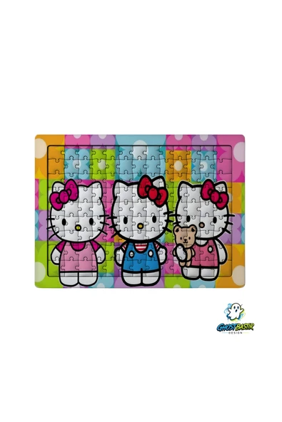 GHOSTBASTIR Design Hello Kitty 99 Parça Ayaklı Puzzle Dekoratif Çocuk Yapbozu 0166 ürün görseli 1