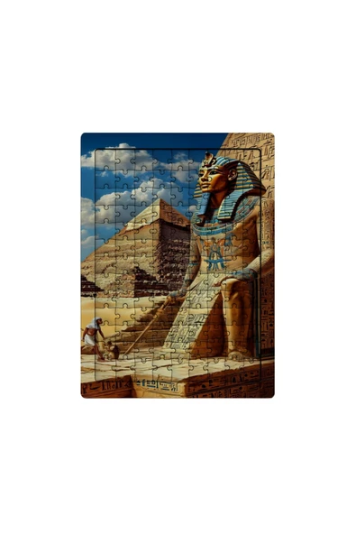 GHOSTBASTIR DESİGN Mısır Piramitler 99 Parça Ayaklı Puzzle Dekoratif Çocuk Yapbozu 005 ürün görseli 1
