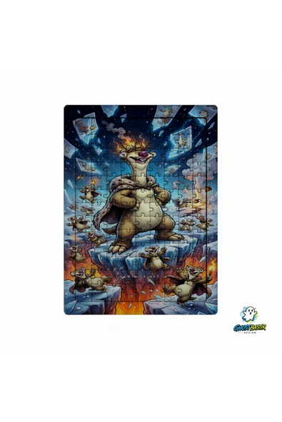 GHOSTBASTIR Design Buz Devri 99 Parça Ayaklı Puzzle Dekoratif Çocuk Yapbozu 0148 ürün görseli 1
