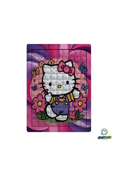 GHOSTBASTIR Design Hello Kitty 99 Parça Ayaklı Puzzle Dekoratif Çocuk Yapbozu 0165 ürün görseli 1