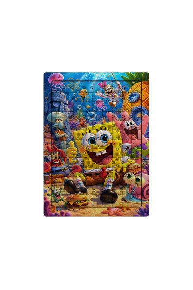 GHOSTBASTIR DESİGN Sünger Bob Su Altı 99 Parça Ayaklı Puzzle Dekoratif Çocuk Yapbozu 017 ürün görseli 1