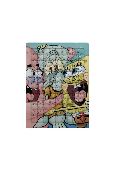 GHOSTBASTIR Design Sünger Bob 99 Parça Ayaklı Puzzle Dekoratif Çocuk Yapbozu 0126 ürün görseli 1