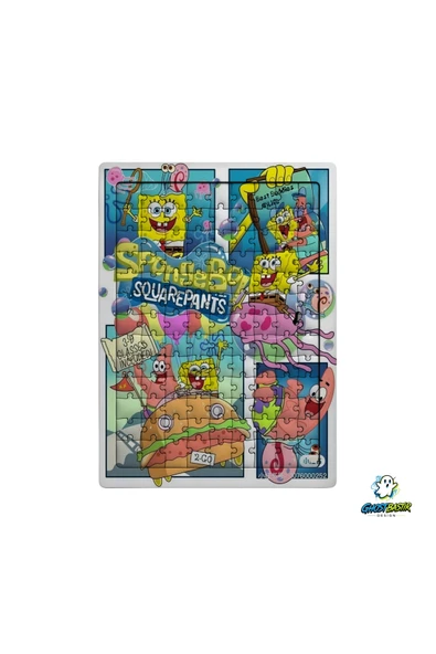 GHOSTBASTIR Design Sünger Bob 99 Parça Ayaklı Puzzle Dekoratif Çocuk Yapbozu 0200 ürün görseli 1