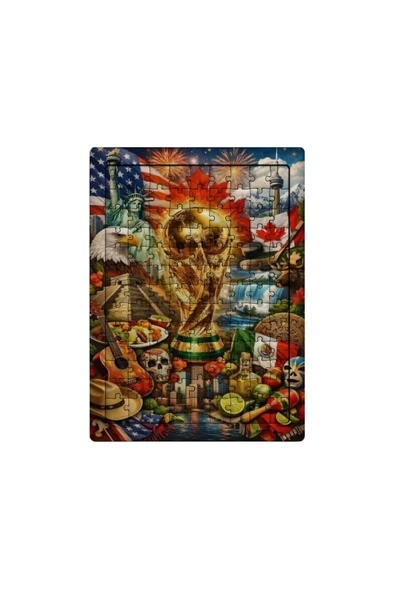 GHOSTBASTIR DESİGN Dünya Kupası 99 Parça Ayaklı Puzzle Dekoratif Çocuk Yapbozu 031 ürün görseli 1