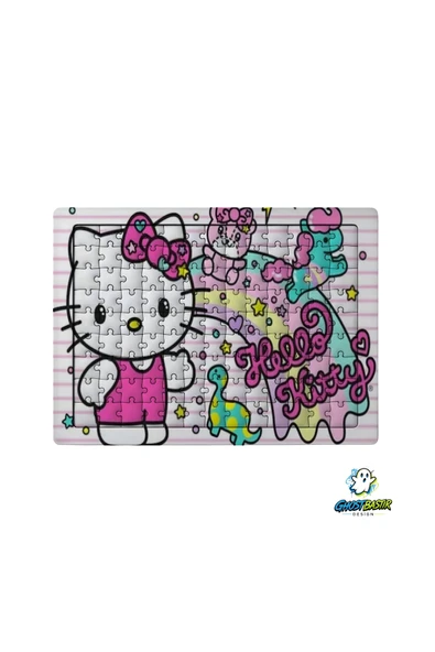 GHOSTBASTIR Design Hello Kitty 99 Parça Ayaklı Puzzle Dekoratif Çocuk Yapbozu 0162 ürün görseli 1