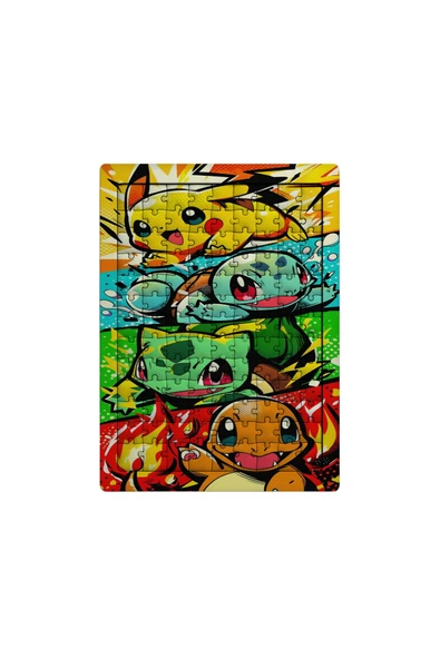 GHOSTBASTIR DESİGN Pokemon 99 Parça Ayaklı Puzzle Dekoratif Çocuk Yapbozu 008 ürün görseli 1