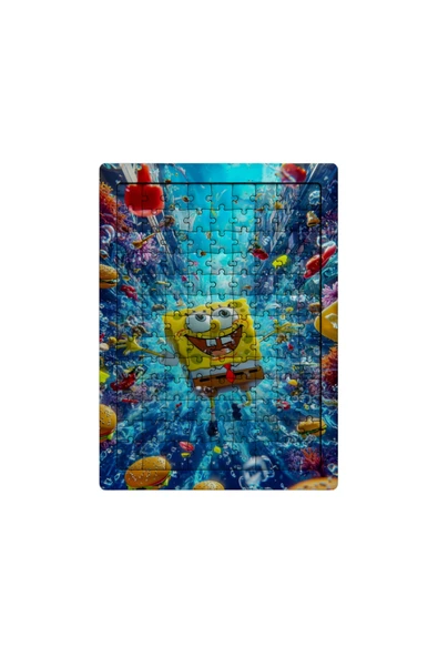 GHOSTBASTIR DESİGN Sünger Bob 99 Parça Ayaklı Puzzle Dekoratif Çocuk Yapbozu 006 ürün görseli 1
