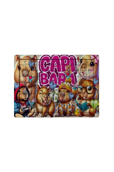 GHOSTBASTIR DESİGN Capibara 99 Parça Ayaklı Puzzle Dekoratif Çocuk Yapbozu 020 ürün görseli 1