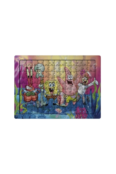 GHOSTBASTIR Design Sünger Bob 99 Parça Ayaklı Puzzle Dekoratif Çocuk Yapbozu 0111 ürün görseli 1