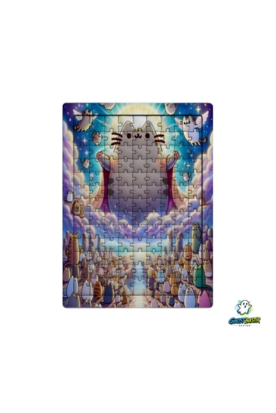 GHOSTBASTIR Design Pusheen 99 Parça Ayaklı Puzzle Dekoratif Çocuk Yapbozu 0179 ürün görseli 1