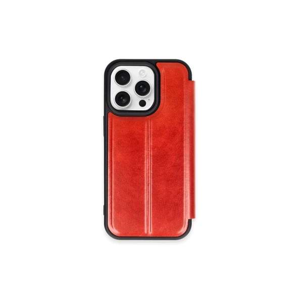 Apple İphone 15 Pro Max Kılıf Flip Cover - Kırmızı ürün görseli 1