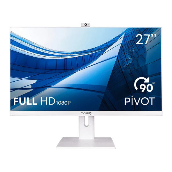 Turbox TAx1934 i5 6500T 8GB DDR4 256GB SSD 27 inç FHD Beyaz Pivot BT Webcam WiFi All in One PC ürün görseli 1