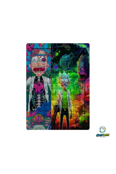 GHOSTBASTIR Design Rick and Morty 99 Parça Ayaklı Puzzle Dekoratif Çocuk Yapbozu 0182 ürün görseli 1