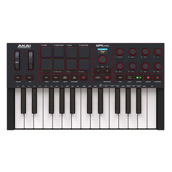 AKAI MPKMINI 4 Siyah Müzik Prodüksiyonu 25 Mini Tuş MIDI Klavye ürün görseli 1
