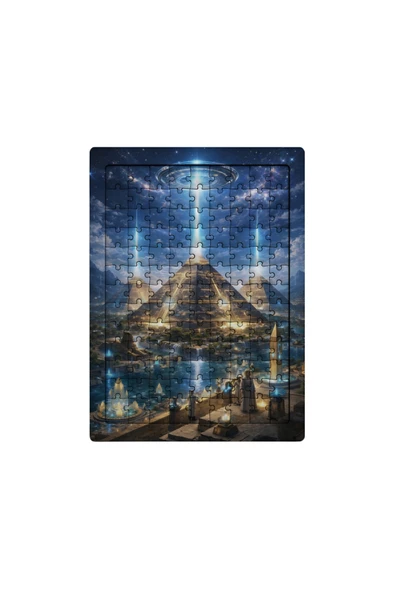 GHOSTBASTIR DESİGN Uzaylı Piramitler 99 Parça Ayaklı Puzzle Dekoratif Çocuk Yapbozu 025 ürün görseli 1