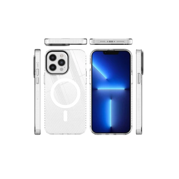 Apple İphone 12 Pro Max Kılıf Beta Magneticsafe Silikon - Şeffaf - Resim 3