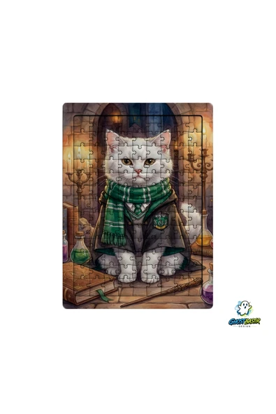 GHOSTBASTIR Design Harry Potter Syltherin Kedili 99 Parça Ayaklı Puzzle Dekoratif Çocuk Yapbozu 0189 ürün görseli 1