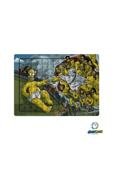 GHOSTBASTIR Design Simpsons Tanrının Eli 99 Parça Ayaklı Puzzle Dekoratif Çocuk Yapbozu 0190 ürün görseli 1