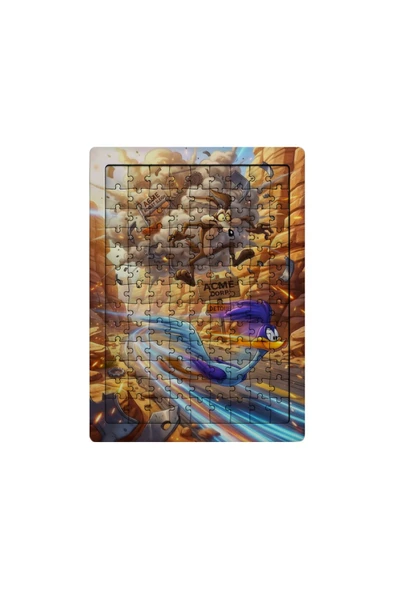 GHOSTBASTIR DESİGN Road Runner ve Coyote 99 Parça Ayaklı Puzzle Dekoratif Çocuk Yapbozu 042 ürün görseli 1