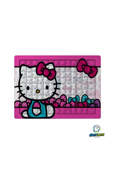 GHOSTBASTIR Design Hello Kitty 99 Parça Ayaklı Puzzle Dekoratif Çocuk Yapbozu 0163 ürün görseli 1
