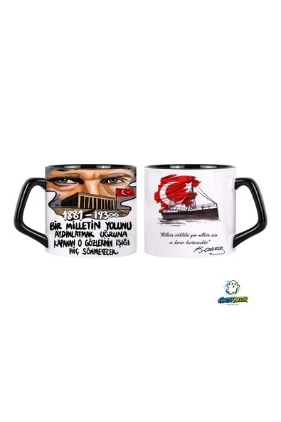 GHOSTBASTIR Design Atatürk Kupa Bardak | Tek Adet 0624 ürün görseli 1