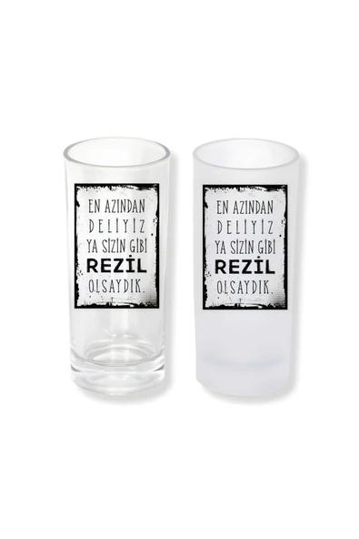 GHOSTBASTIR DESİGN Deliyiz Buzlu / Buzsuz Seçenekli Rakı Bardağı – 1 Adet Şık Sunum Bardağı 094 ürün görseli 1