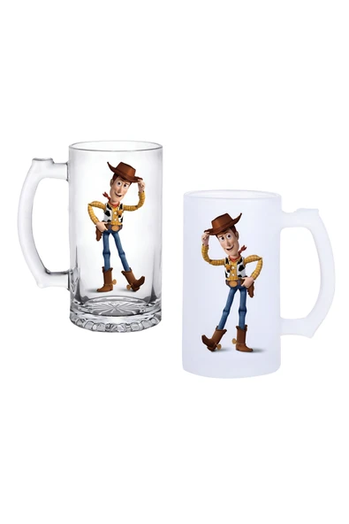GHOSTBASTIR DESİGN Toy Story Kulplu Bira Bardağı Buzlu veya Şeffaf Seçenekli 0234 ürün görseli 1