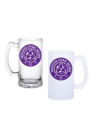 GHOSTBASTIR DESİGN Orduspor Kulplu Bira Bardağı Buzlu veya Şeffaf Seçenekli 0170 ürün görseli 1