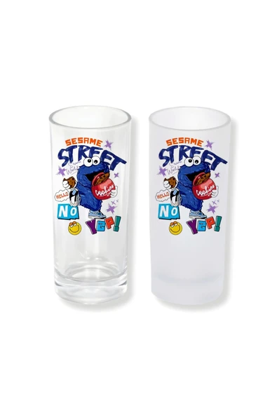 GHOSTBASTIR DESİGN Susam Sokağı Buzlu / Buzsuz Seçenekli Rakı Bardağı – 1 Adet Şık Sunum Bardağı 038 ürün görseli 1