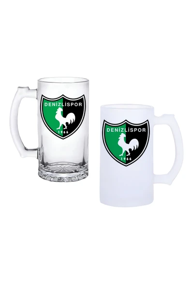 GHOSTBASTIR DESİGN Denizlispor Kulplu Bira Bardağı Buzlu veya Şeffaf Seçenekli 052 ürün görseli 1