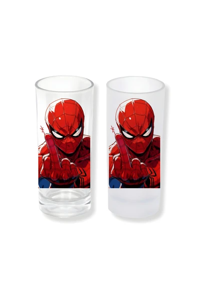 GHOSTBASTIR DESİGN Spiderman Buzlu / Buzsuz Seçenekli Rakı Bardağı – 1 Adet Şık Sunum Bardağı 077 ürün görseli 1