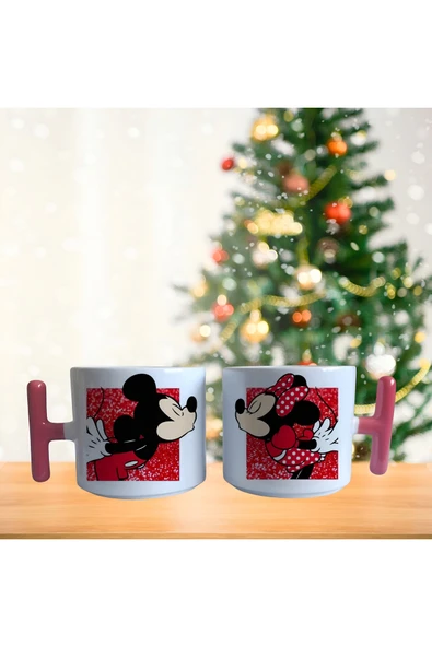 GHOSTBASTIR DESİGN Mickey ve Minnie Kahve Fincan Takımı 015 ürün görseli 1