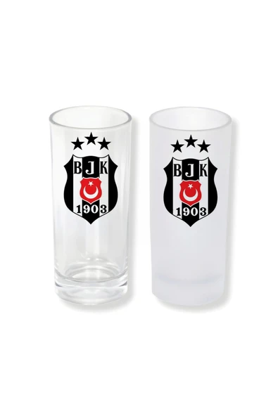 GHOSTBASTIR DESİGN Beşiktaş Buzlu / Buzsuz Seçenekli Rakı Bardağı 1 Adet Şık Sunum Bardağı 046 ürün görseli 1