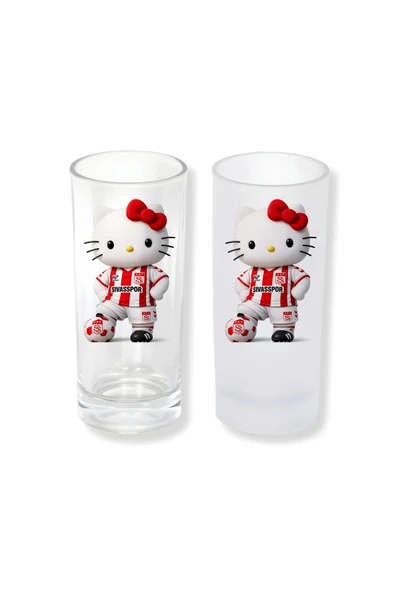 GHOSTBASTIR DESİGN Sivasspor Hello Kitty Buzlu / Buzsuz Seçenekli Rakı Bardağı – 1 Adet Şık Sunum Bardağı 086 ürün görseli 1