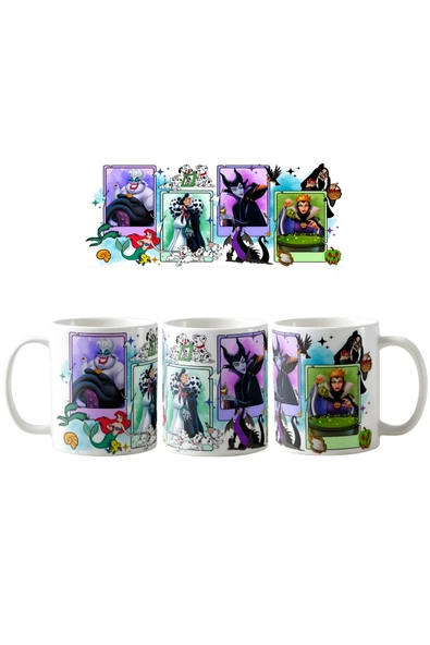 GHOSTBASTIR DESİGN Disney Kötü Karakterler Kupa Bardak | Tek Adet K022 ürün görseli 1
