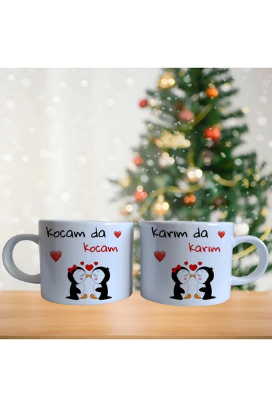 GHOSTBASTIR DESİGN Kişiye Özel Karım Kocam Kahve Fincan Takımı 012 ürün görseli 1